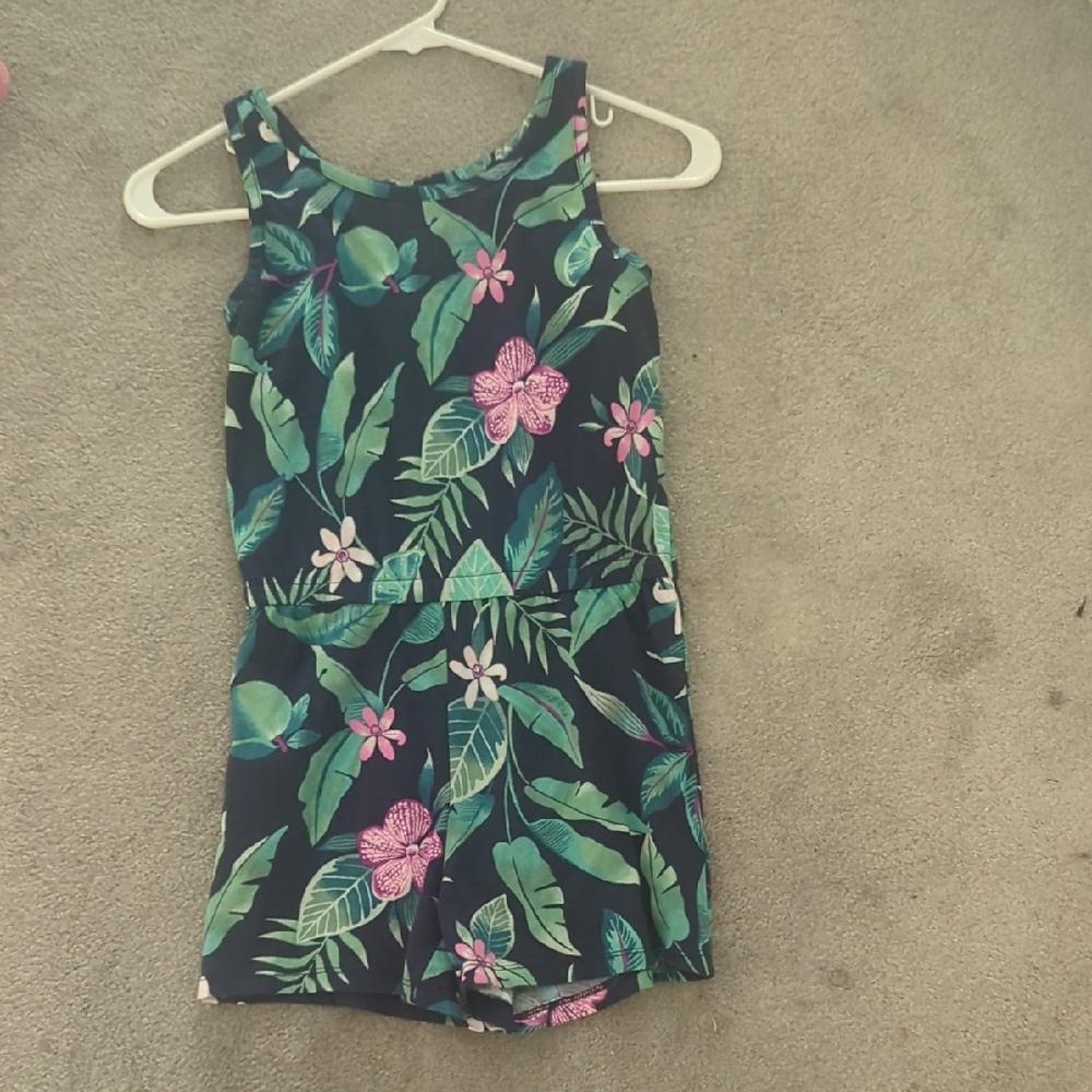 Floral Tropical Print Romper